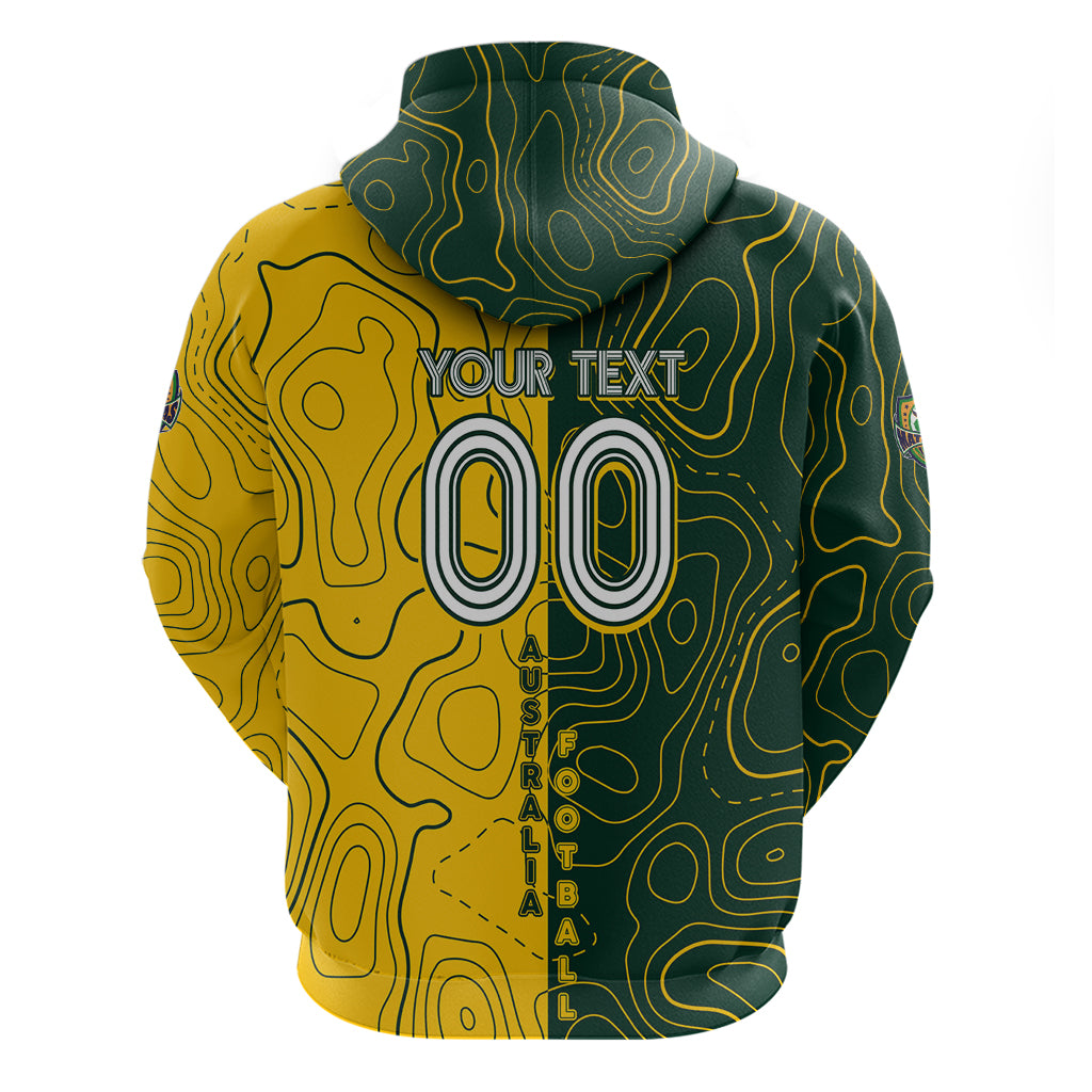Personalised Matildas Mascot Hoodie Australia Football Topographic