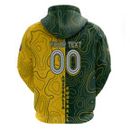 Personalised Matildas Mascot Hoodie Australia Football Topographic