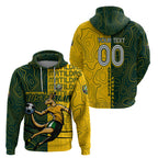 Personalised Matildas Mascot Hoodie Australia Football Topographic