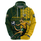 Personalised Matildas Mascot Hoodie Australia Football Topographic