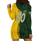 Personalised Matildas Mascot Hoodie Dress Australia Football Topographic