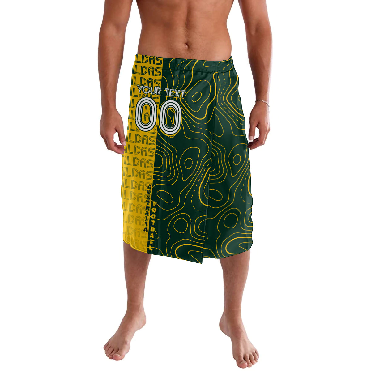 Personalised Matildas Mascot Lavalava Australia Football Topographic