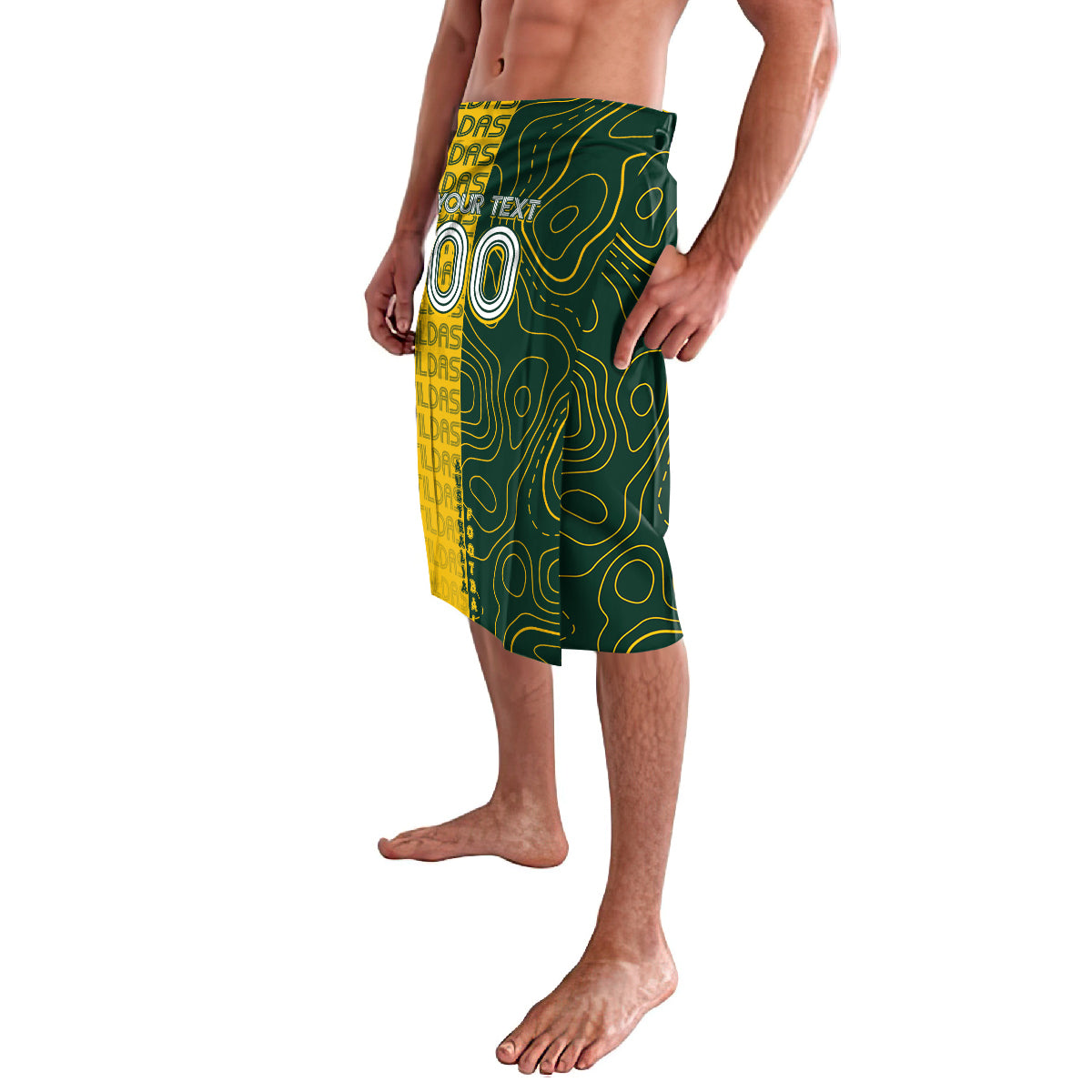 Personalised Matildas Mascot Lavalava Australia Football Topographic