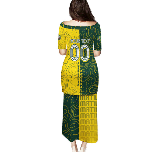 Personalised Matildas Mascot Puletasi Australia Football Topographic