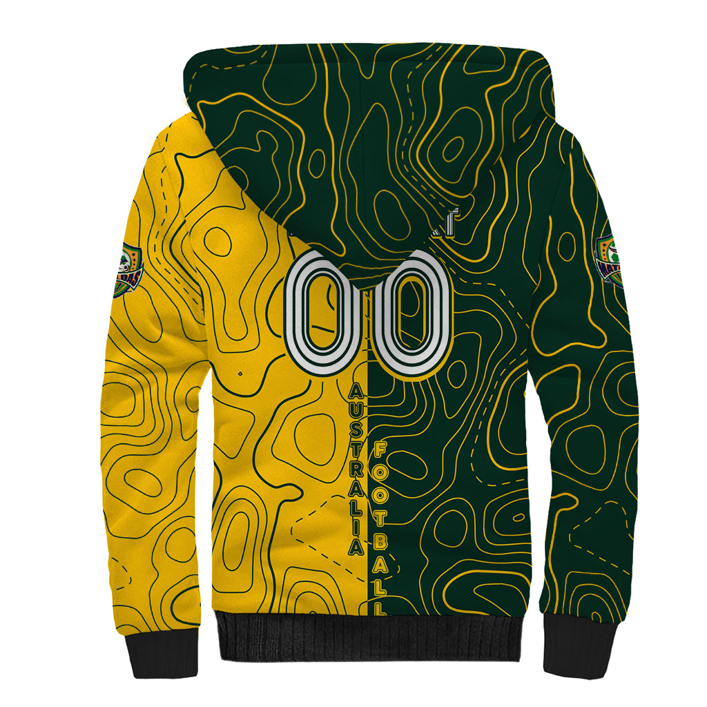 Personalised Matildas Mascot Sherpa Hoodie Australia Football Topographic