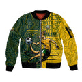 Personalised Matildas Mascot Sleeve Zip Bomber Jacket Australia Football Topographic