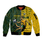 Personalised Matildas Mascot Sleeve Zip Bomber Jacket Australia Football Topographic