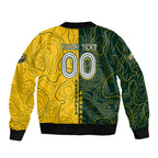Personalised Matildas Mascot Sleeve Zip Bomber Jacket Australia Football Topographic