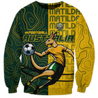 Personalised Matildas Mascot Sweatshirt Australia Football Topographic