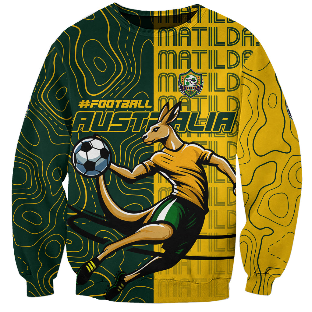 Personalised Matildas Mascot Sweatshirt Australia Football Topographic
