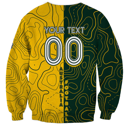 Personalised Matildas Mascot Sweatshirt Australia Football Topographic