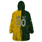 Personalised Matildas Mascot Wearable Blanket Hoodie Australia Football Topographic