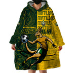 Personalised Matildas Mascot Wearable Blanket Hoodie Australia Football Topographic