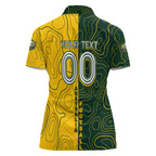 Personalised Matildas Mascot Women Polo Shirt Australia Football Topographic