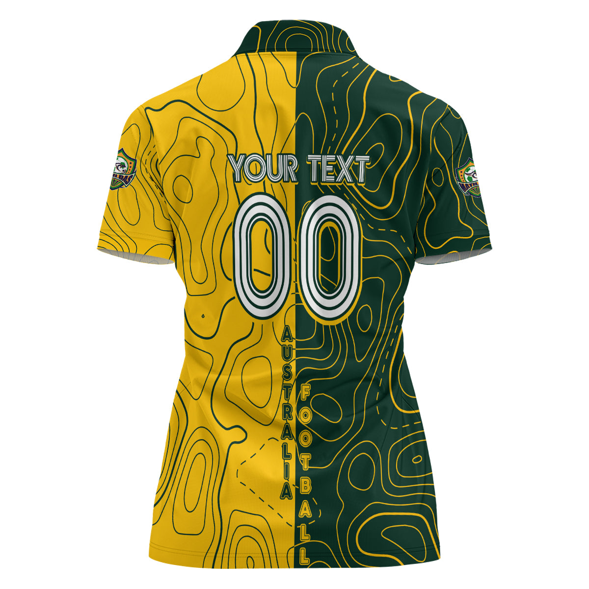 Personalised Matildas Mascot Women Polo Shirt Australia Football Topographic