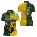 Personalised Matildas Mascot Women Polo Shirt Australia Football Topographic