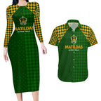 Personalised Australia Soccer Matildas Couples Matching Long Sleeve Bodycon Dress and Hawaiian Shirt Super Team