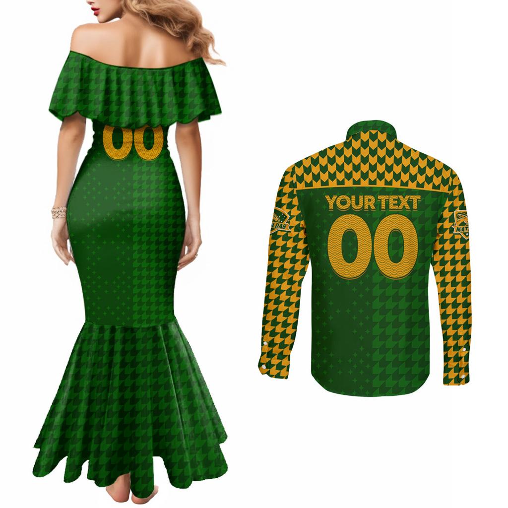 Personalised Australia Soccer Matildas Couples Matching Mermaid Dress and Long Sleeve Button Shirt Super Team