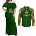 Personalised Australia Soccer Matildas Couples Matching Off Shoulder Maxi Dress and Long Sleeve Button Shirt Super Team