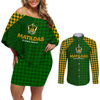 Personalised Australia Soccer Matildas Couples Matching Off Shoulder Short Dress and Long Sleeve Button Shirt Super Team