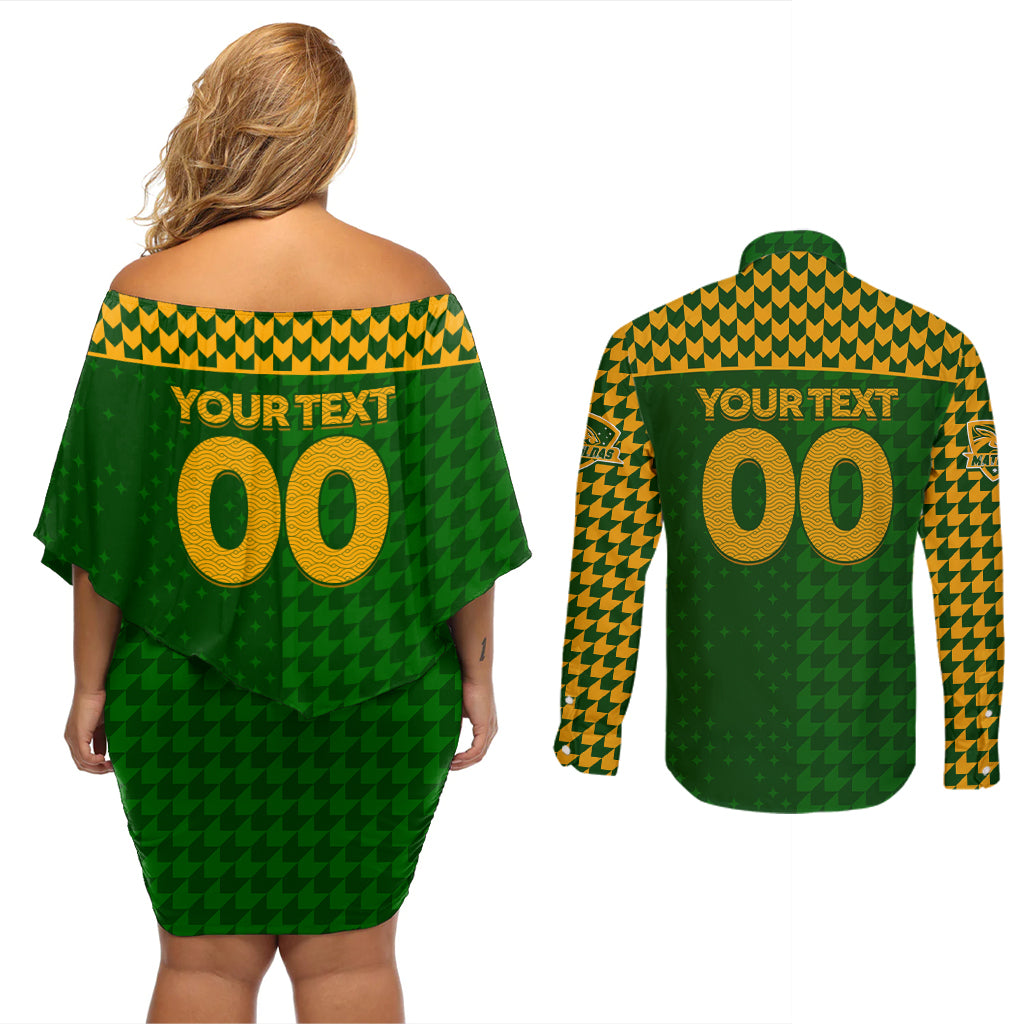 Personalised Australia Soccer Matildas Couples Matching Off Shoulder Short Dress and Long Sleeve Button Shirt Super Team
