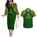 Personalised Australia Soccer Matildas Couples Matching Off The Shoulder Long Sleeve Dress and Hawaiian Shirt Super Team