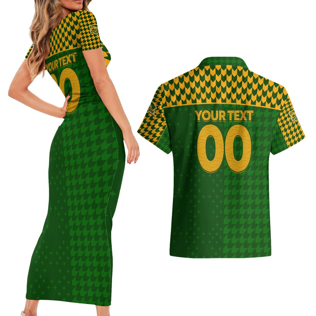 Personalised Australia Soccer Matildas Couples Matching Short Sleeve Bodycon Dress and Hawaiian Shirt Super Team