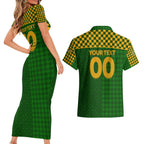 Personalised Australia Soccer Matildas Couples Matching Short Sleeve Bodycon Dress and Hawaiian Shirt Super Team