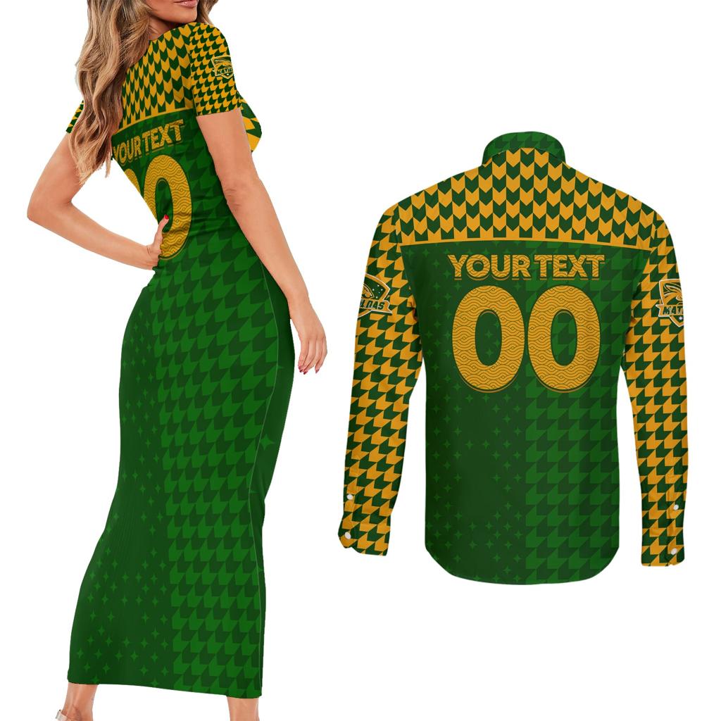 Personalised Australia Soccer Matildas Couples Matching Short Sleeve Bodycon Dress and Long Sleeve Button Shirt Super Team