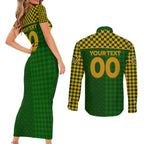 Personalised Australia Soccer Matildas Couples Matching Short Sleeve Bodycon Dress and Long Sleeve Button Shirt Super Team