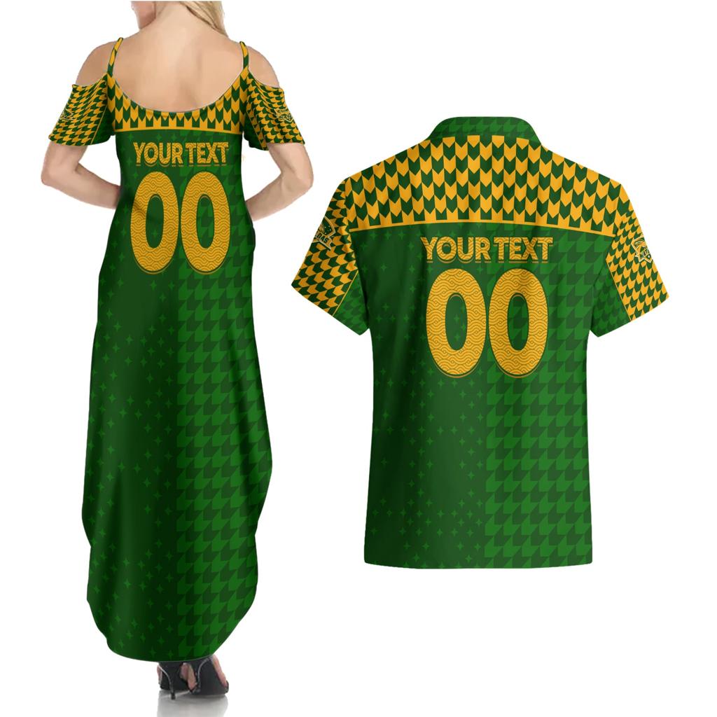 Personalised Australia Soccer Matildas Couples Matching Summer Maxi Dress and Hawaiian Shirt Super Team