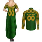 Personalised Australia Soccer Matildas Couples Matching Summer Maxi Dress and Long Sleeve Button Shirt Super Team