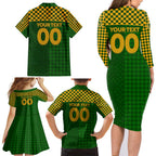 Personalised Australia Soccer Matildas Family Matching Long Sleeve Bodycon Dress and Hawaiian Shirt Super Team