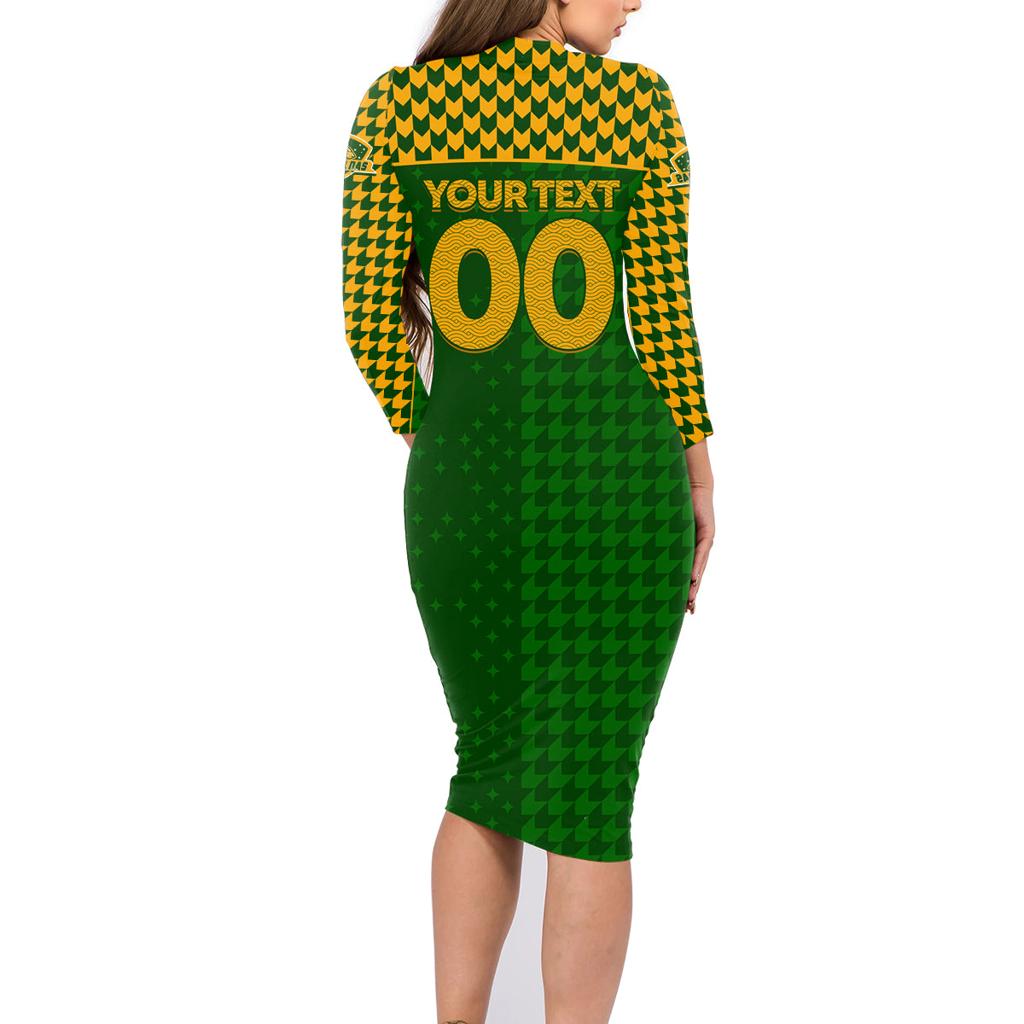 Personalised Australia Soccer Matildas Family Matching Long Sleeve Bodycon Dress and Hawaiian Shirt Super Team
