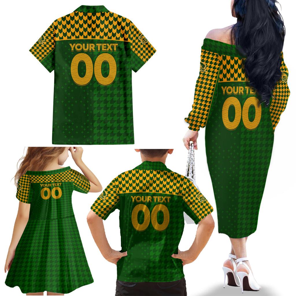 Personalised Australia Soccer Matildas Family Matching Off The Shoulder Long Sleeve Dress and Hawaiian Shirt Super Team