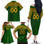 Personalised Australia Soccer Matildas Family Matching Off The Shoulder Long Sleeve Dress and Hawaiian Shirt Super Team