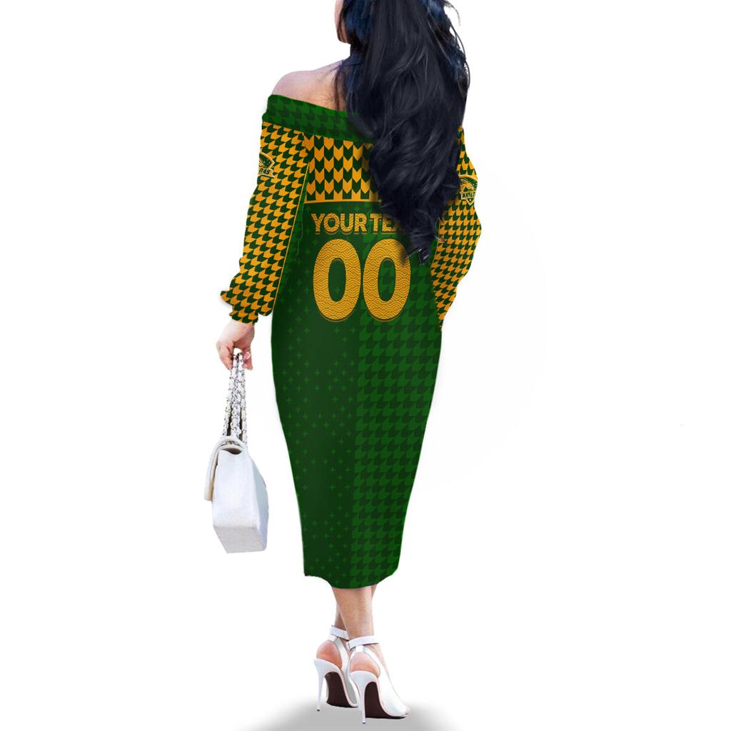 Personalised Australia Soccer Matildas Family Matching Off The Shoulder Long Sleeve Dress and Hawaiian Shirt Super Team