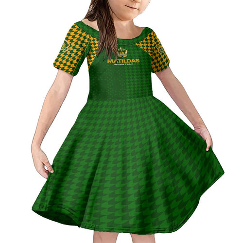 Personalised Australia Soccer Matildas Family Matching Off Shoulder Maxi Dress and Hawaiian Shirt Super Team