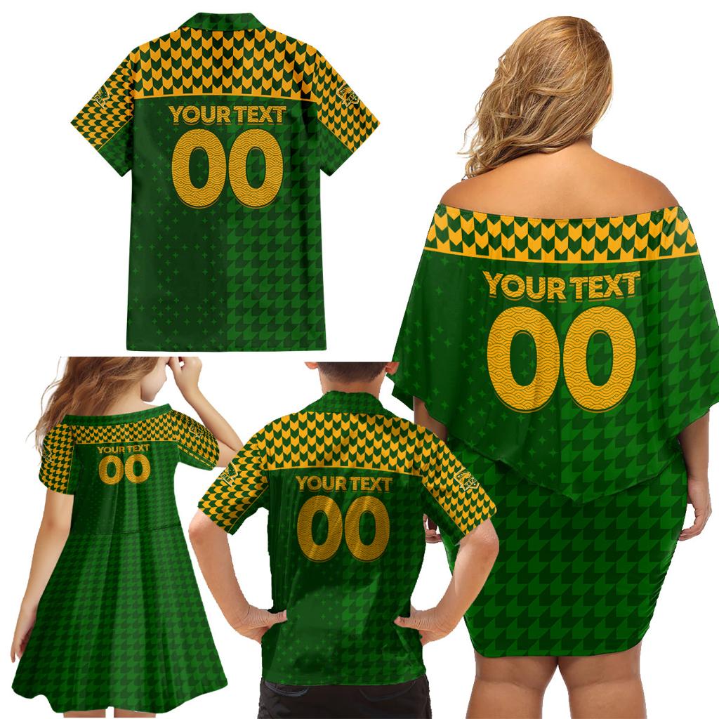 Personalised Australia Soccer Matildas Family Matching Off Shoulder Short Dress and Hawaiian Shirt Super Team