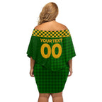 Personalised Australia Soccer Matildas Family Matching Off Shoulder Short Dress and Hawaiian Shirt Super Team