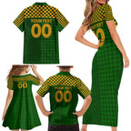 Personalised Australia Soccer Matildas Family Matching Short Sleeve Bodycon Dress and Hawaiian Shirt Super Team