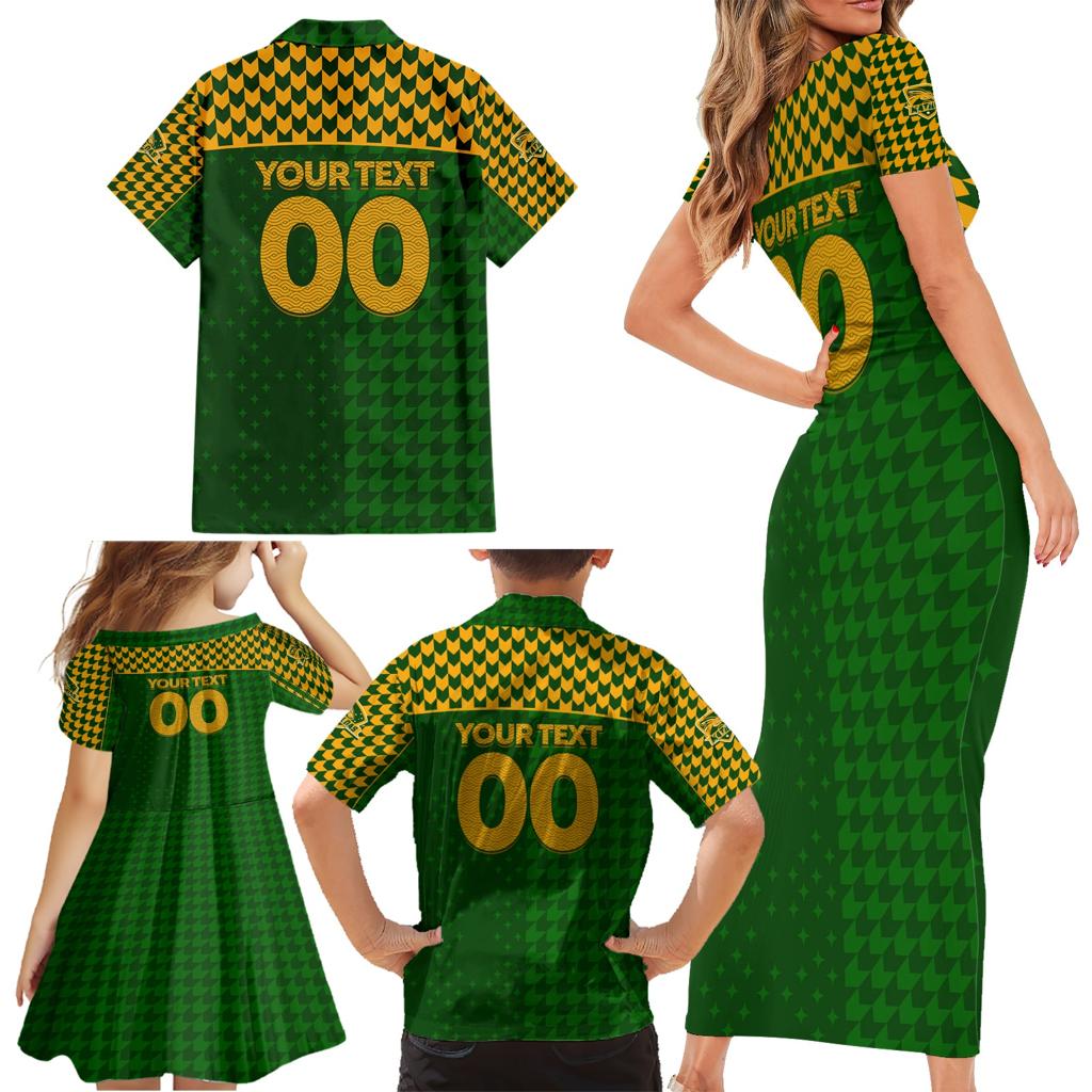 Personalised Australia Soccer Matildas Family Matching Short Sleeve Bodycon Dress and Hawaiian Shirt Super Team