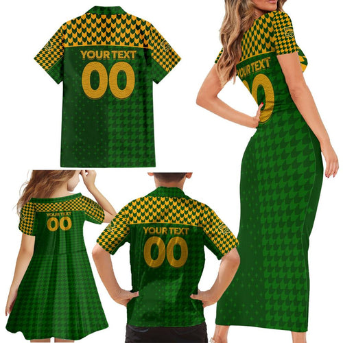 Personalised Australia Soccer Matildas Family Matching Short Sleeve Bodycon Dress and Hawaiian Shirt Super Team