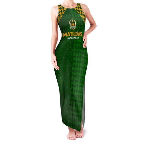 Personalised Australia Soccer Matildas Family Matching Tank Maxi Dress and Hawaiian Shirt Super Team