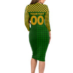 Personalised Australia Soccer Matildas Long Sleeve Bodycon Dress Super Team