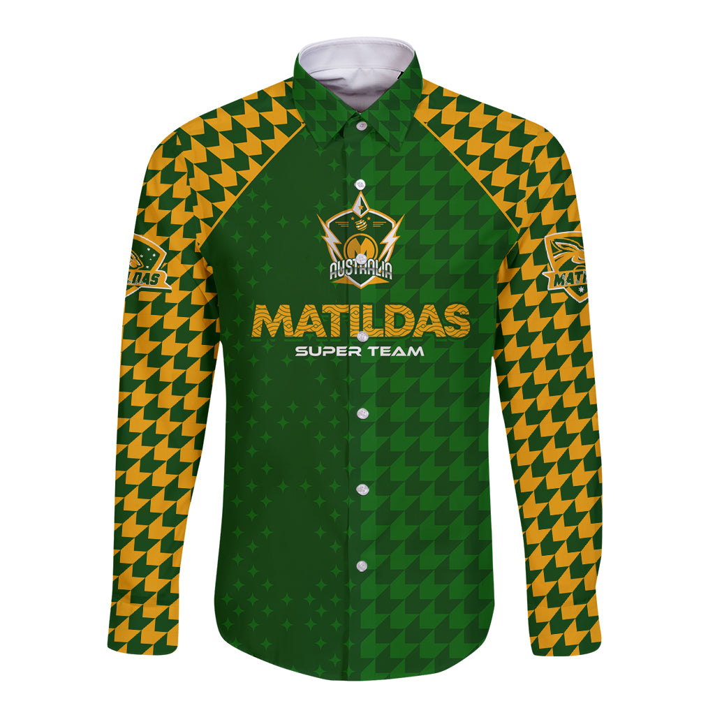Personalised Australia Soccer Matildas Long Sleeve Button Shirt Super Team