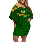 Personalised Australia Soccer Matildas Off Shoulder Short Dress Super Team