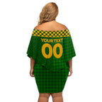 Personalised Australia Soccer Matildas Off Shoulder Short Dress Super Team