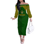 Personalised Australia Soccer Matildas Off The Shoulder Long Sleeve Dress Super Team