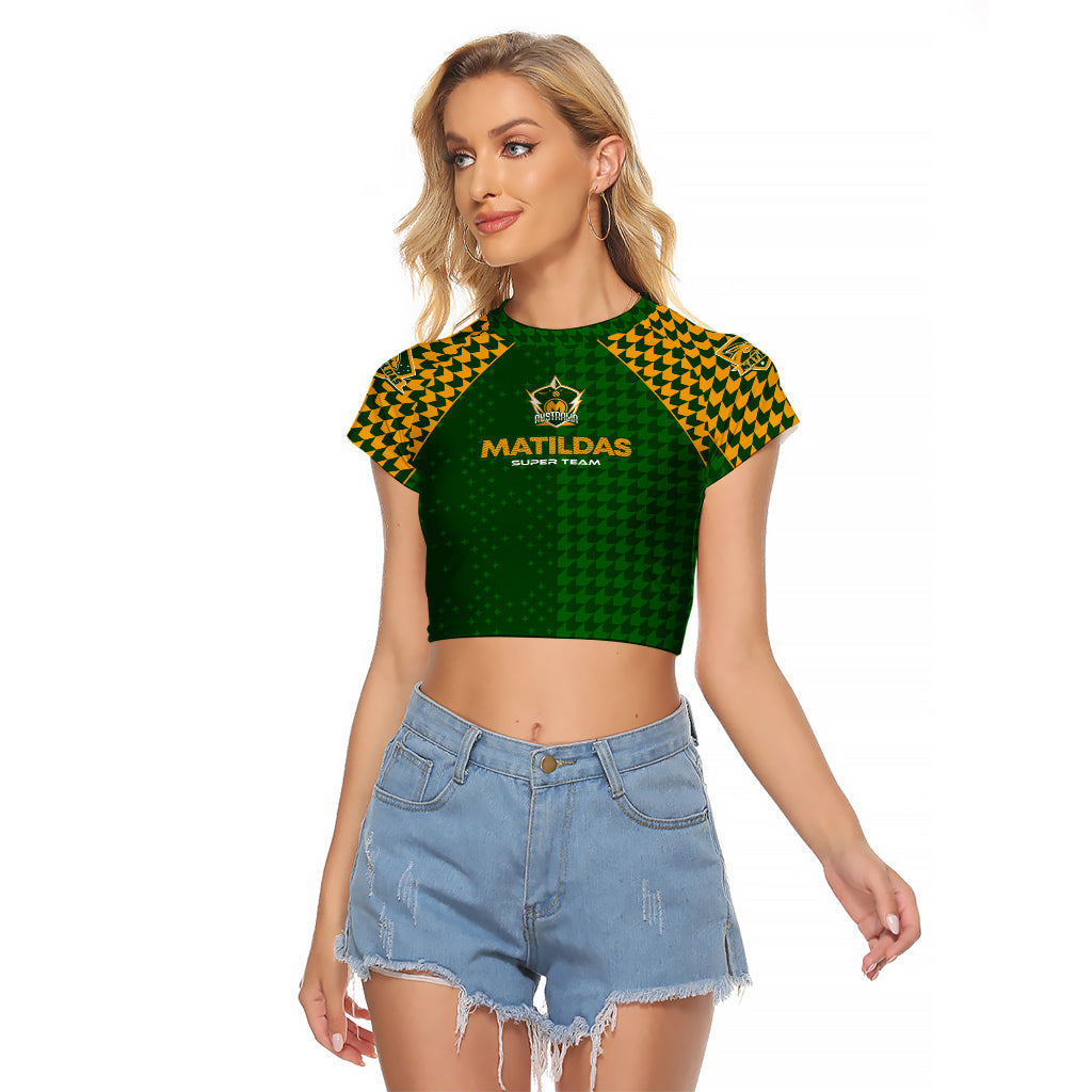 Personalised Australia Soccer Matildas Raglan Cropped T Shirt Super Team